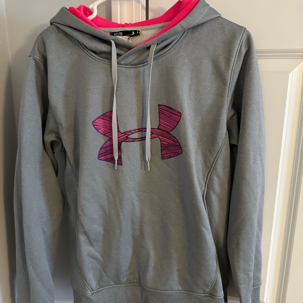 Under Armour Pink and Gray Athletic Hoodie